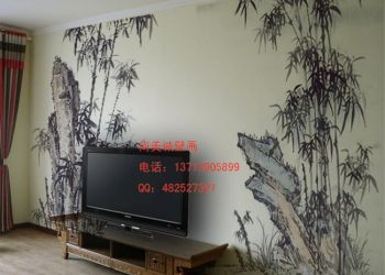 电视背景墙绘