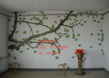 客厅背景墙绘